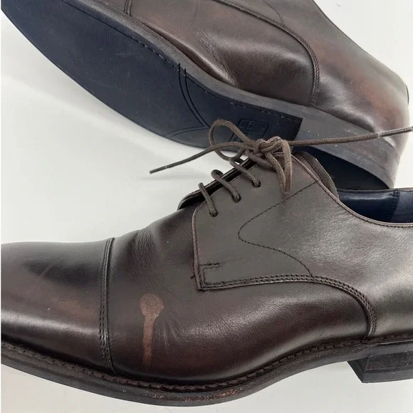 Charles Tyrwhitt Welted Cap-Toe Oxford Leather Brown Derby Shoes SHC0235CHC - Picture 7 of 7